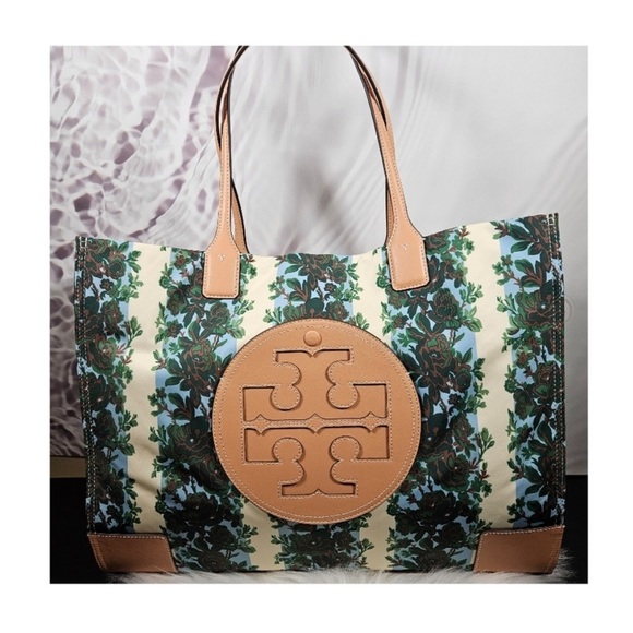 EUC Tory Burch Floral Large Tote - Picture 1 of 7